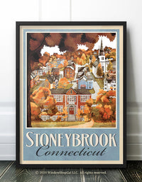 Stoneybrook Connecticut Retro Vintage Travel Poster